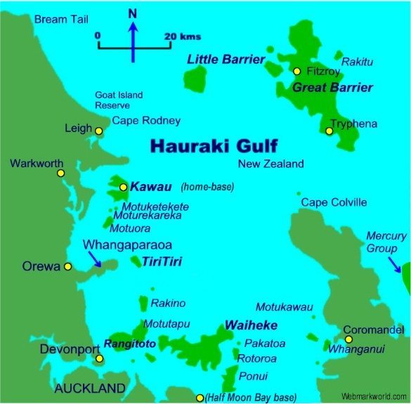 Map Of Hauraki Gulf Islands