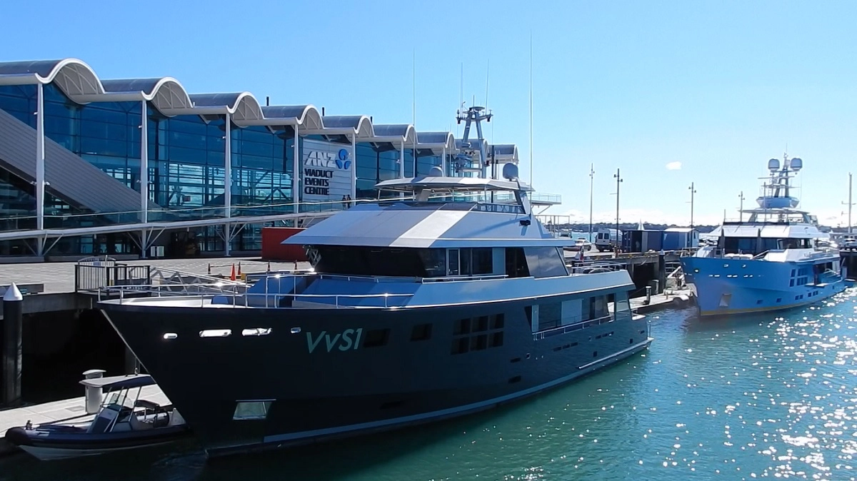 Boats docked on Auckland Harbour