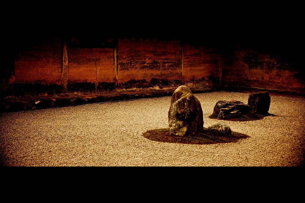 Nobody knows who designed or the meaning of the 15 rocks in Ryoan-ji's rock garden. photo credit: Zen Gardens. via photopin (license)